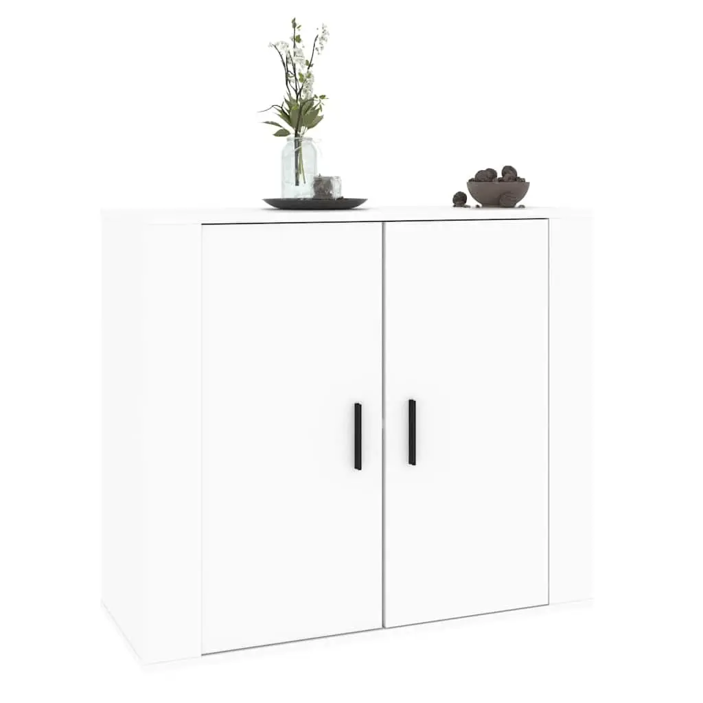 White Sideboard 80x33x70 cm with Storage
