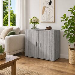 Sideboard Grey Sonoma 80x33x70 cm Storage Cabinet Engineered Wood Cupboard