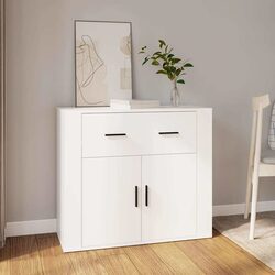 Durable White Sideboard 80x33x70 cm with Multiple Storage Options