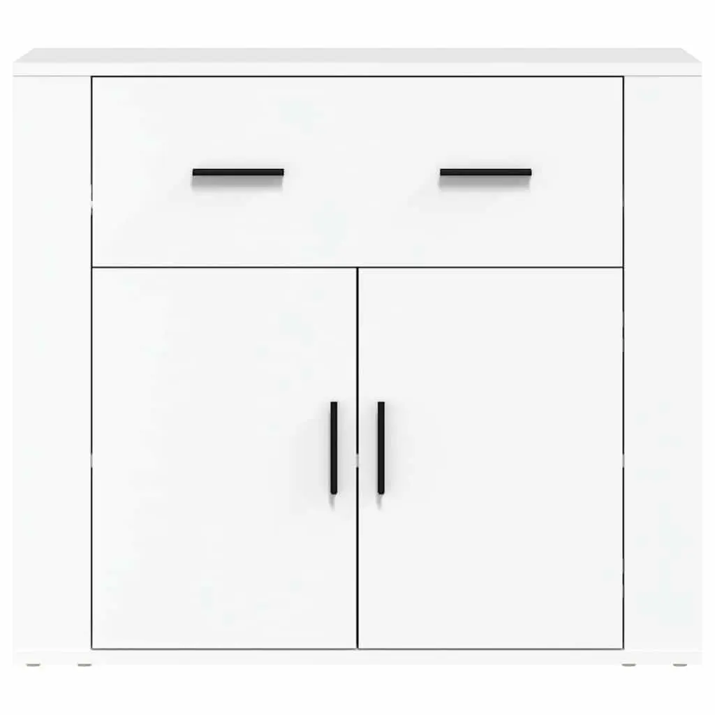 White Sideboard 80x33x70 cm with Multiple Storage Options