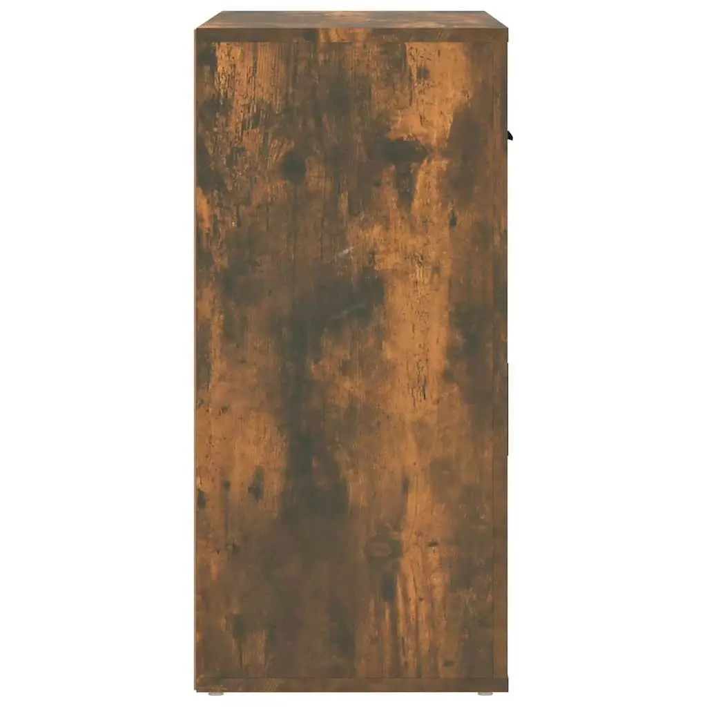 Brown Engineered Wood Storage Cabinet with Doors and Drawers