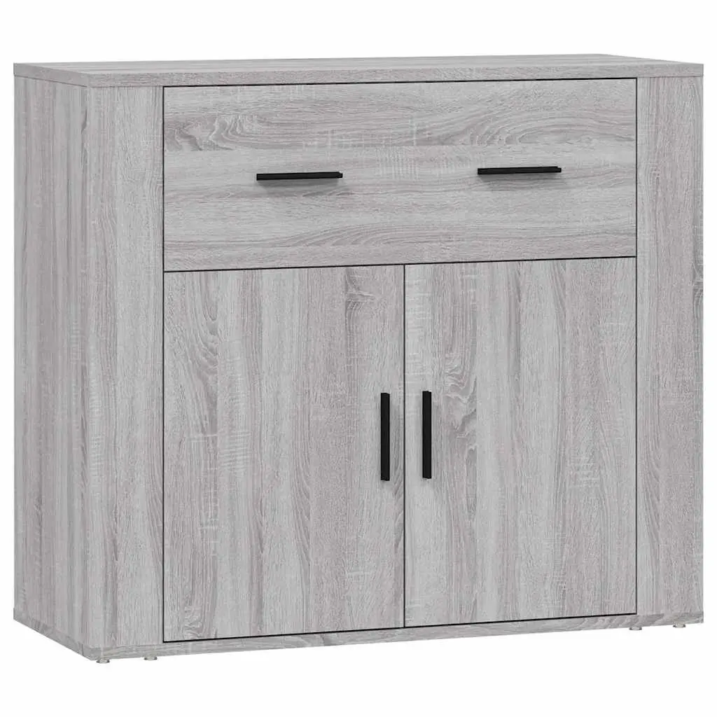 Grey Sideboard Storage Cabinet with Multiple Compartments