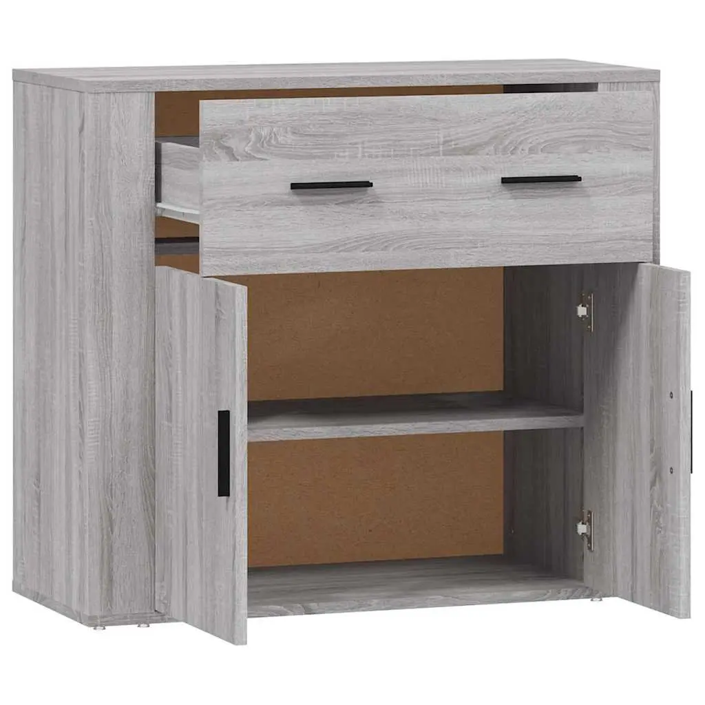 Grey Sideboard Storage Cabinet with Multiple Compartments