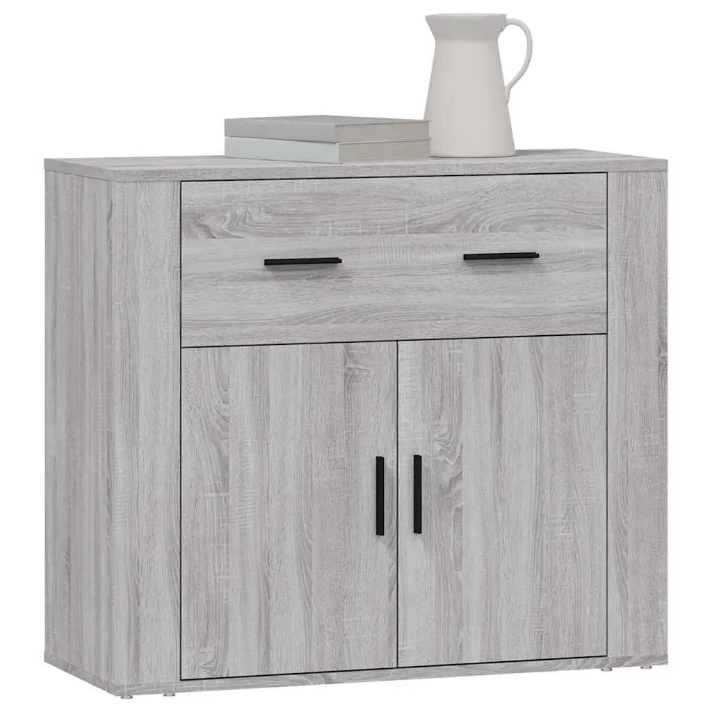 Grey Sideboard Storage Cabinet with Multiple Compartments