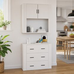 Engineered Wood Wall Cabinet in White 80x33x80 cm