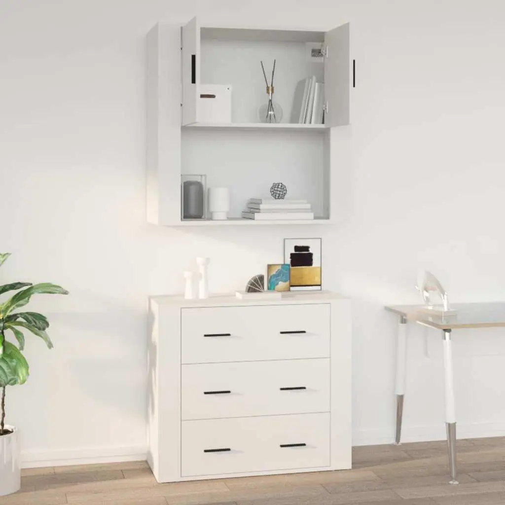 Wall Cabinet Engineered Wood 80x33x80 cm White