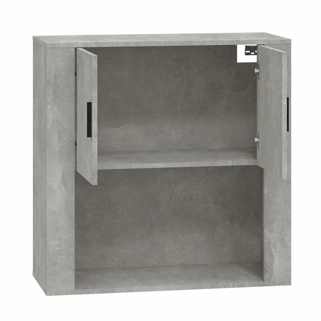 Wall Cabinet Grey Hanging Storage Organiser Engineered Wood 80x33x80 cm