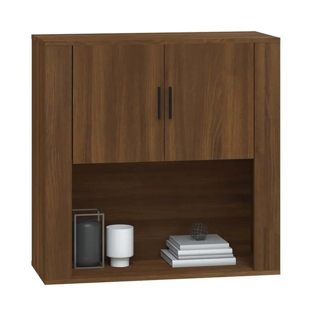 Wall Cabinet Engineered Wood 80x33x80 cm Brown Oak
