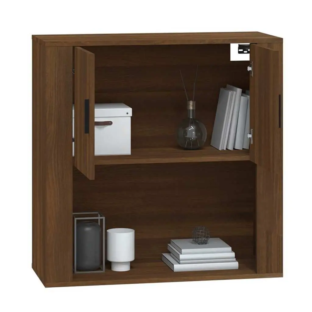 Wall Cabinet Engineered Wood 80x33x80 cm Brown Oak
