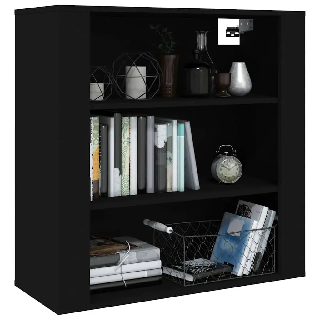 Wall Cabinet Engineered Wood 80x33x80 cm Black
