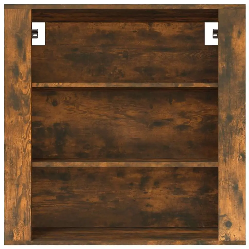 Brown Engineered Wood Wall Cabinet with Shelves