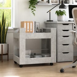 Grey Desk Trolley with Castors for Office Organisation