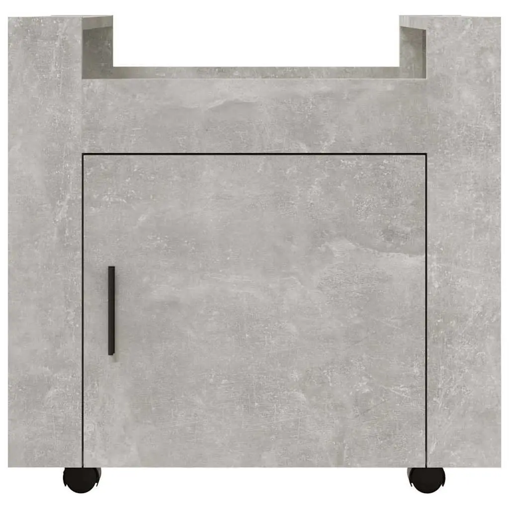 Desk Trolley Engineered Wood 60x45x60cm Grey Mobile Storage Cabinet with Casters