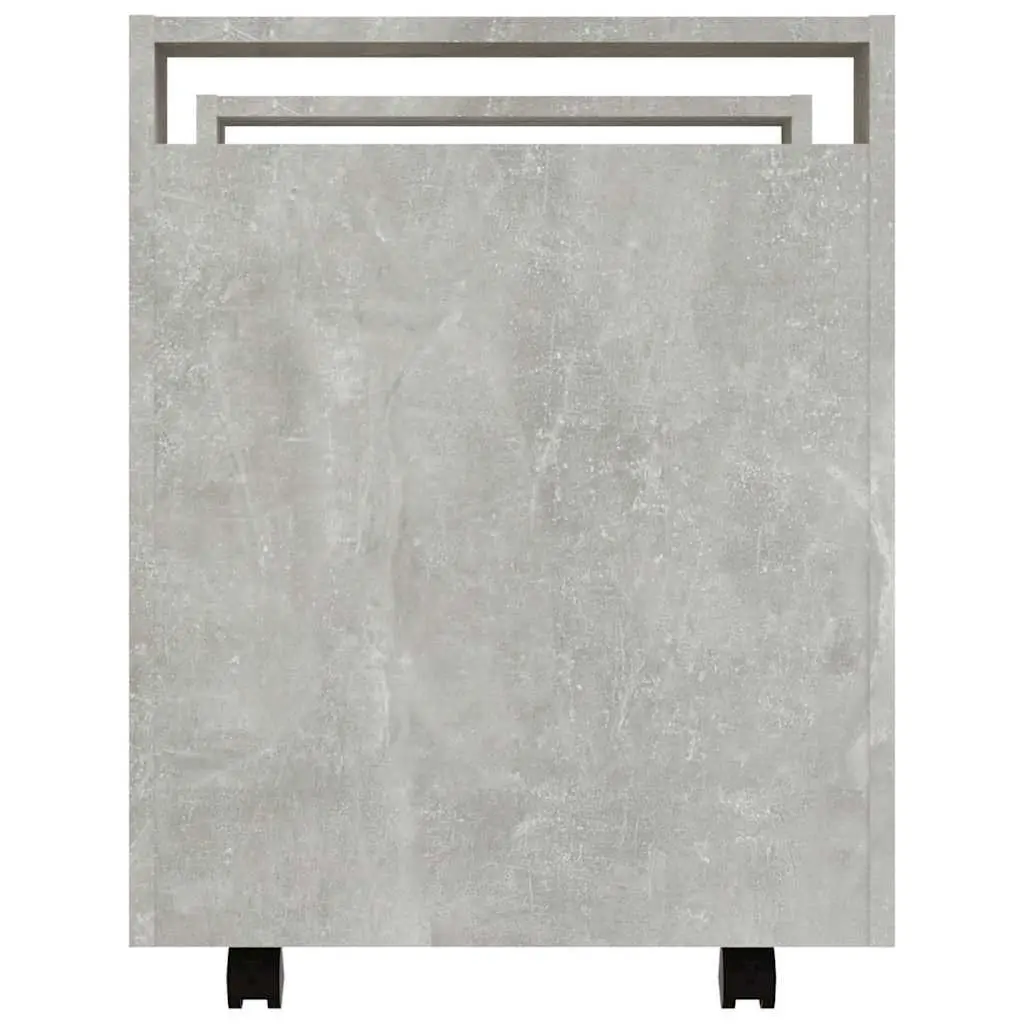 Desk Trolley Engineered Wood 60x45x60cm Grey Mobile Storage Cabinet with Casters