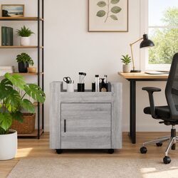Grey Mobile Office Storage Trolley with Wheels