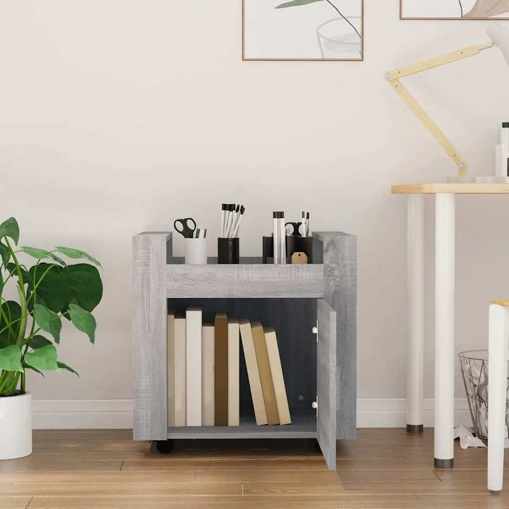 Grey Mobile Office Storage Trolley with Wheels