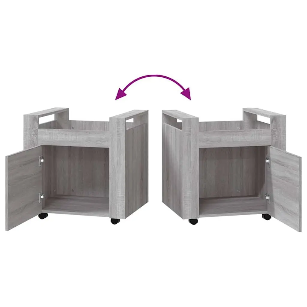 Grey Mobile Office Storage Trolley with Wheels