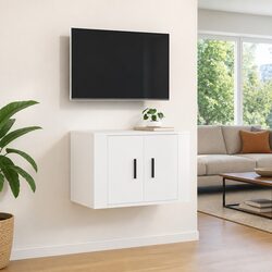 Stylish Wall Mounted TV Cabinet in White for Media Storage
