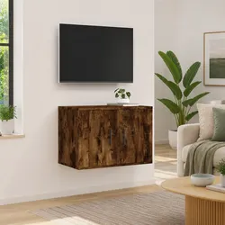 Stylish Wall Mounted TV Cabinet in Brown Engineered Wood
