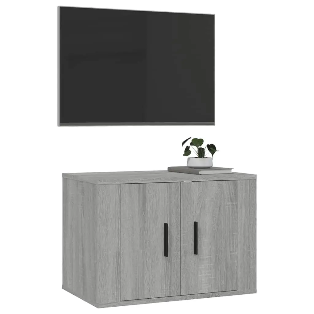 Wall Mounted TV Cabinet with Grey Finish