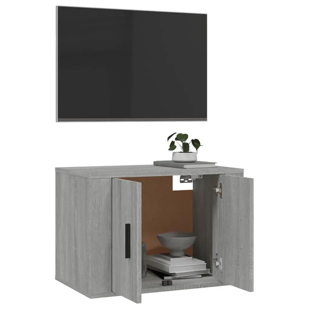 Wall Mounted TV Cabinet with Grey Finish