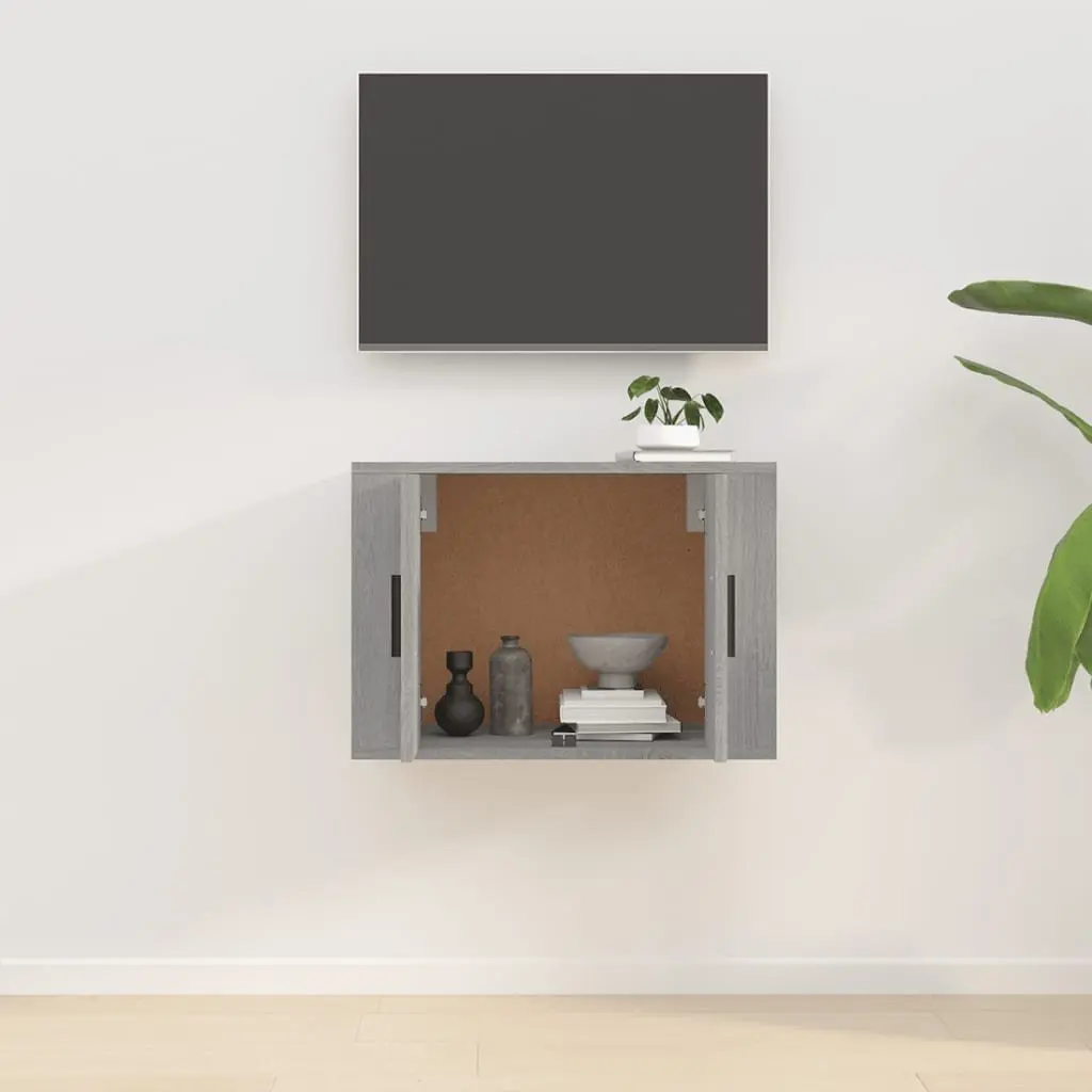 Wall Mounted TV Cabinet with Grey Finish