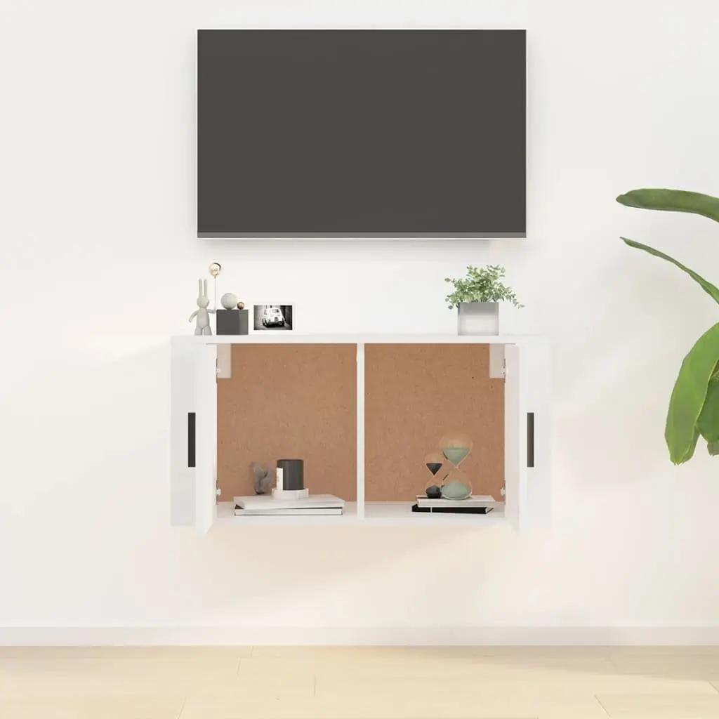High Gloss White Wall Mounted TV Cabinet 80x34.5x40cm