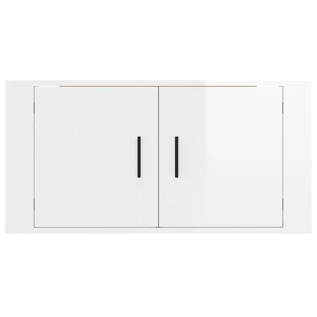 High Gloss White Wall Mounted TV Cabinet 80x34.5x40cm