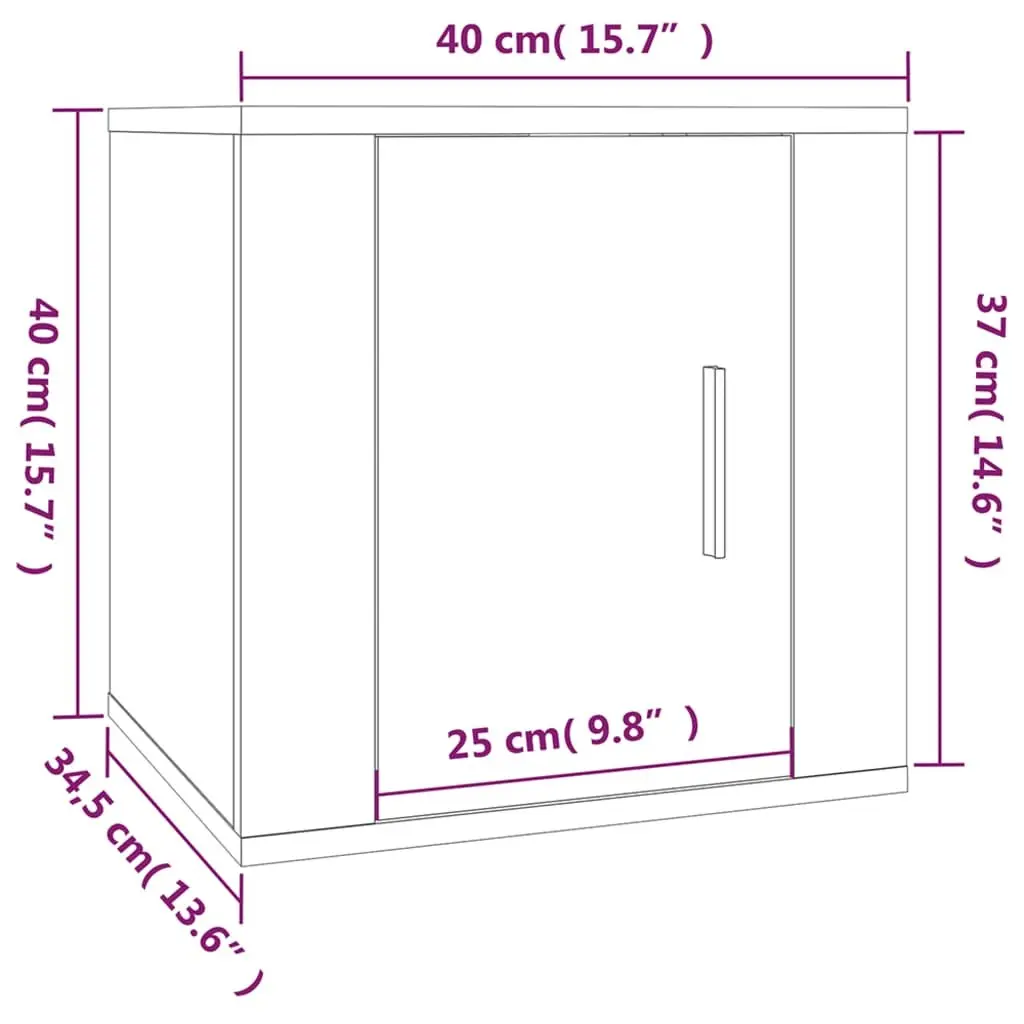 Wall Mounted TV Cabinet in White 40x34.5x40cm