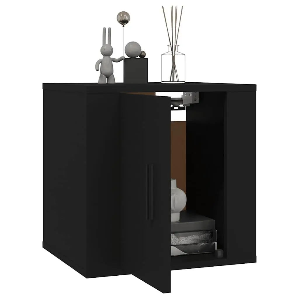 Wall Mounted TV Cabinet Black Storage Unit Media Display Shelves Home Furniture