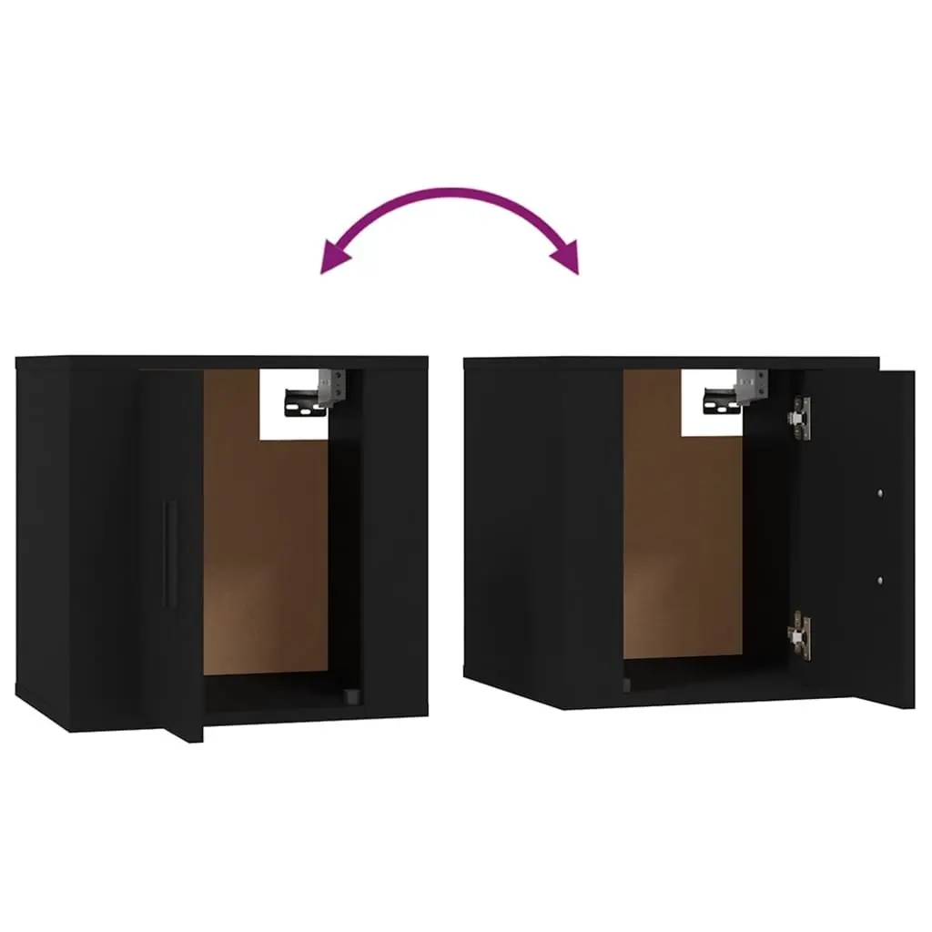Wall Mounted TV Cabinet Black Storage Unit Media Display Shelves Home Furniture