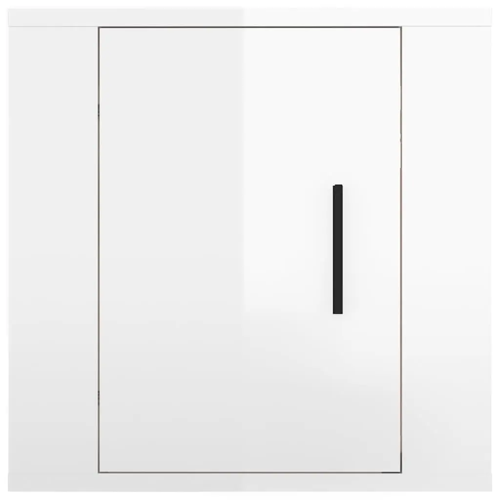 High Gloss White Wall Mounted TV Cabinet with Ample Storage
