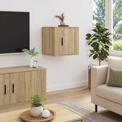 Brown Wall Mounted TV Cabinet for Media Storage