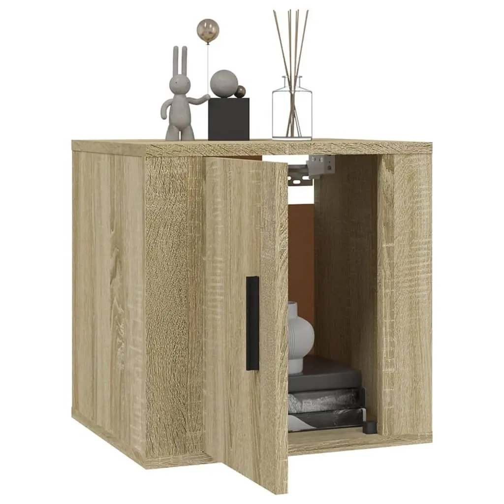 Brown Wall Mounted TV Cabinet for Media Storage