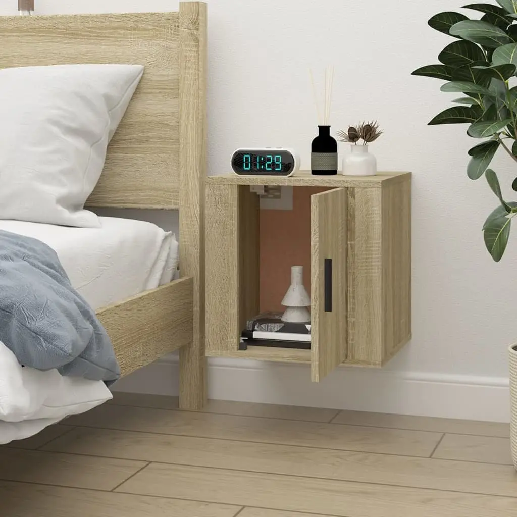 Brown Wall Mounted TV Cabinet for Media Storage