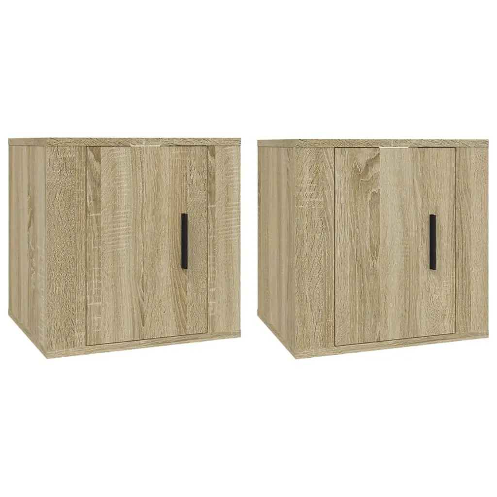 Brown Engineered Wood Wall Mounted TV Cabinet