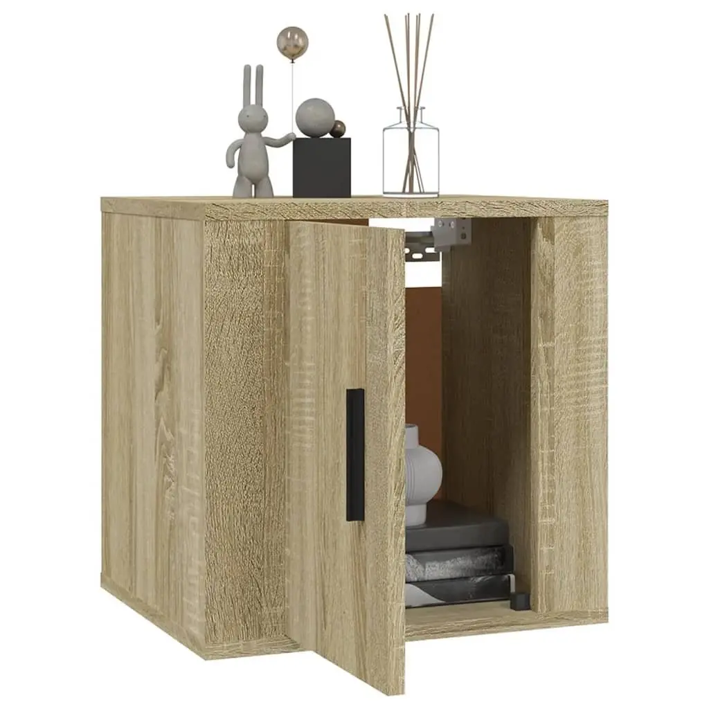 Brown Engineered Wood Wall Mounted TV Cabinet