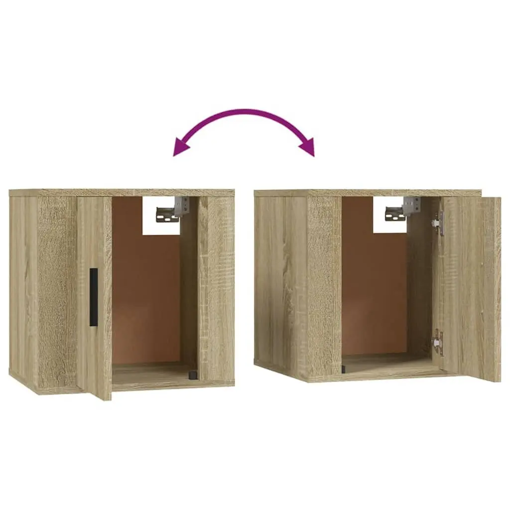 Brown Engineered Wood Wall Mounted TV Cabinet