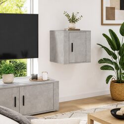 Grey Floating TV Cabinet with Storage - 40x34.5x40cm