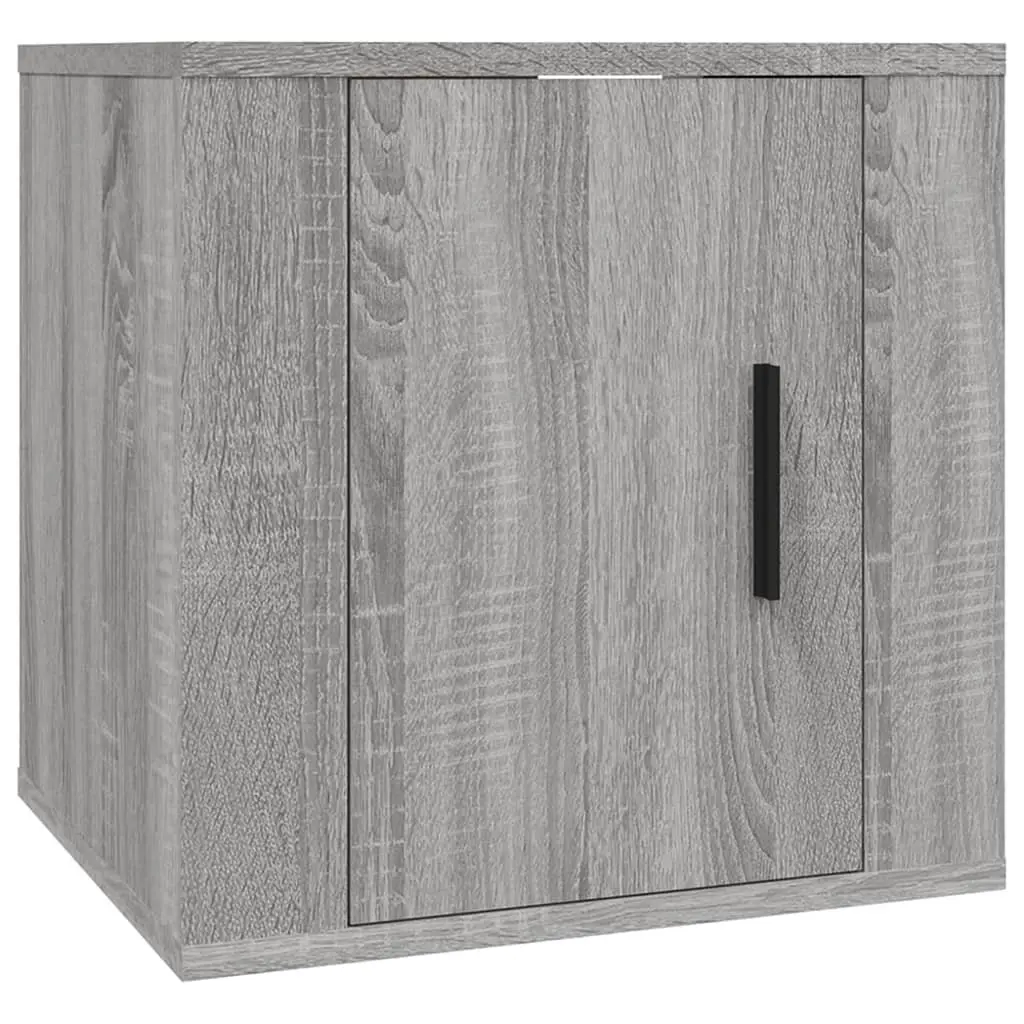 Grey Wall-Mounted TV Cabinet with Storage Unit