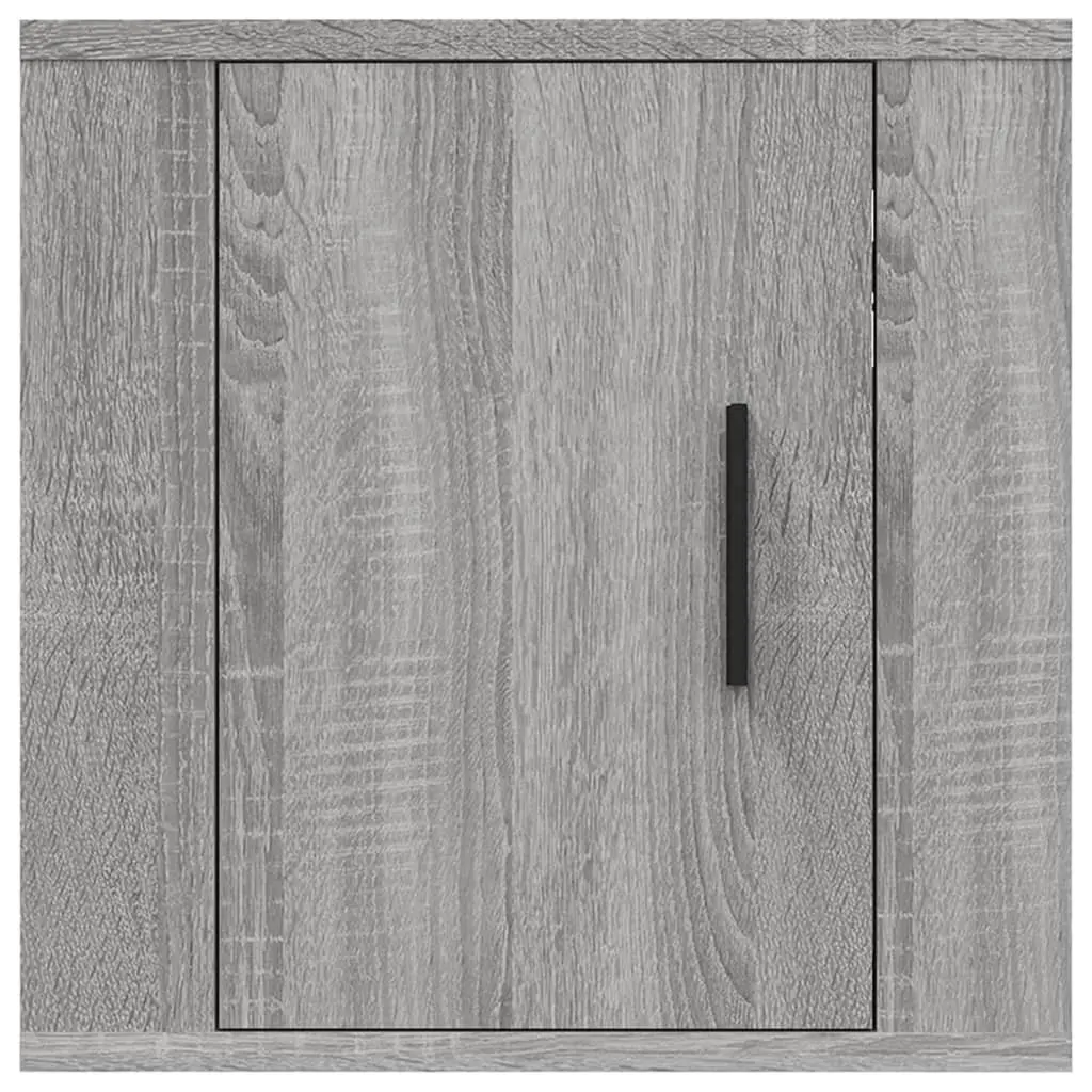 Grey Wall-Mounted TV Cabinet with Storage Unit