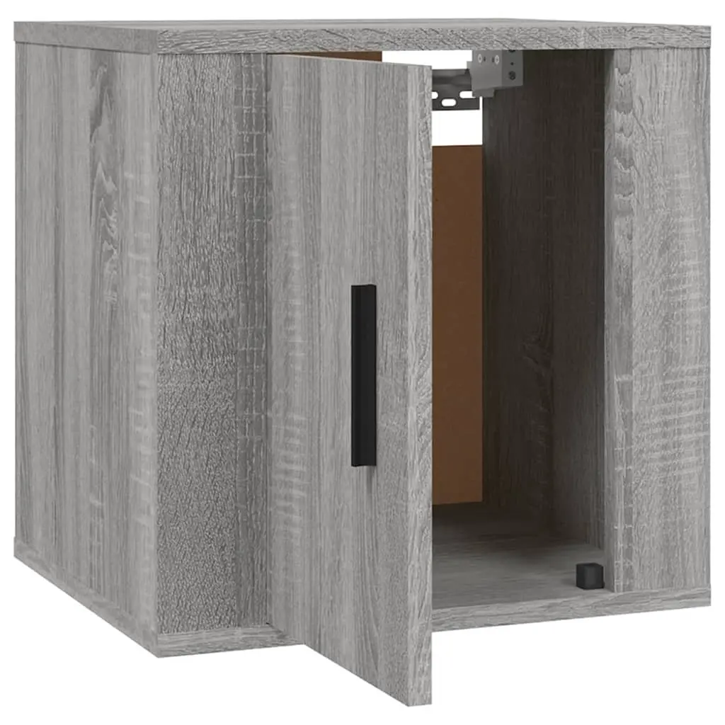 Grey Wall-Mounted TV Cabinet with Storage Unit