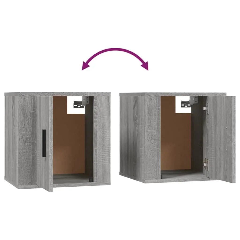 Grey Wall-Mounted TV Cabinet with Storage Unit