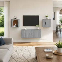 Sleek Wall Mounted TV Cabinet in Grey Sonoma 40x34.5x40cm