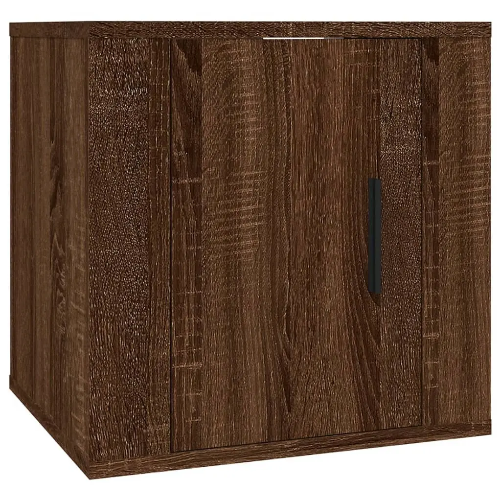 Brown Oak Wall Mounted TV Cabinet