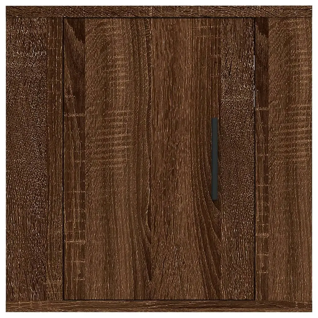 Brown Oak Wall Mounted TV Cabinet