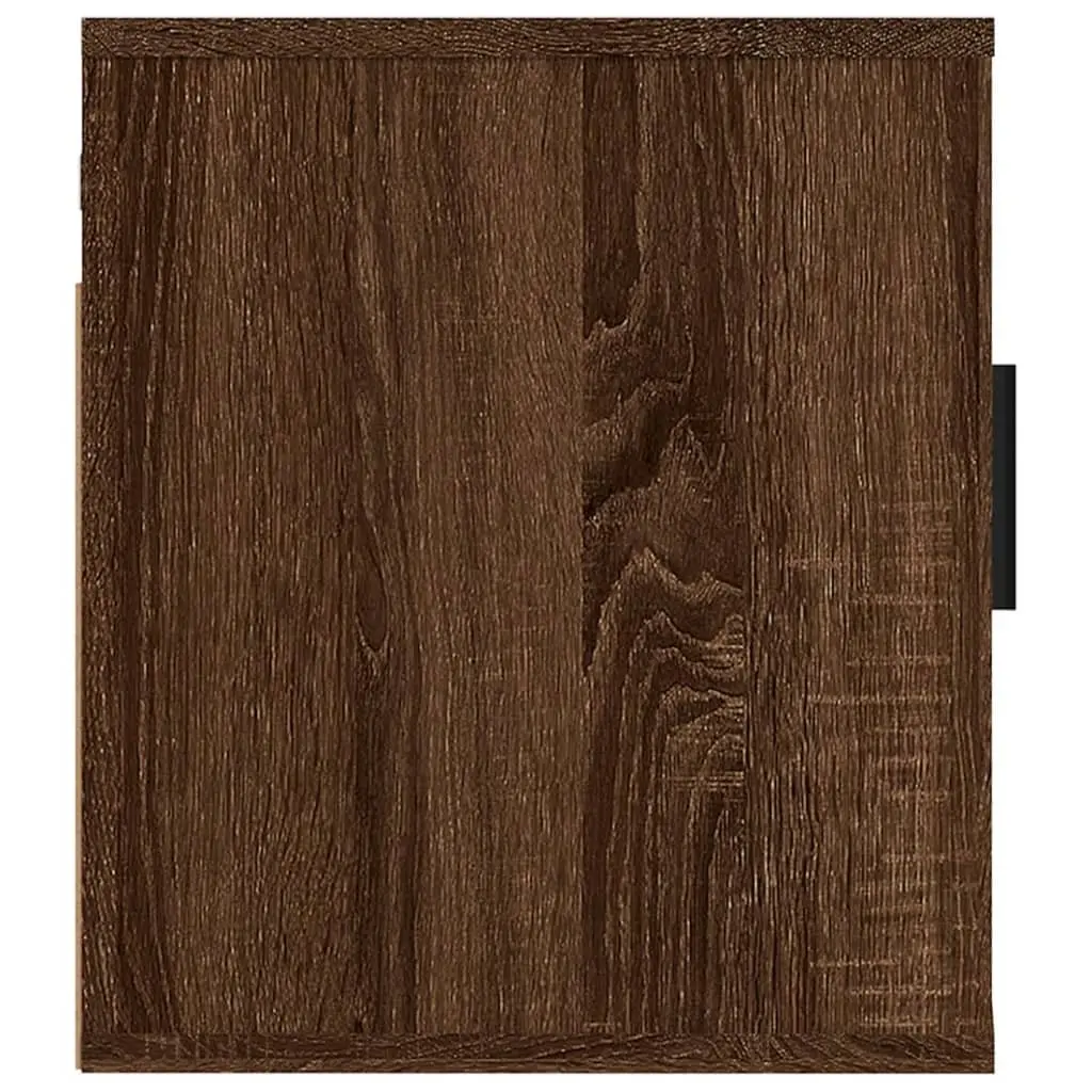 Brown Oak Wall Mounted TV Cabinet