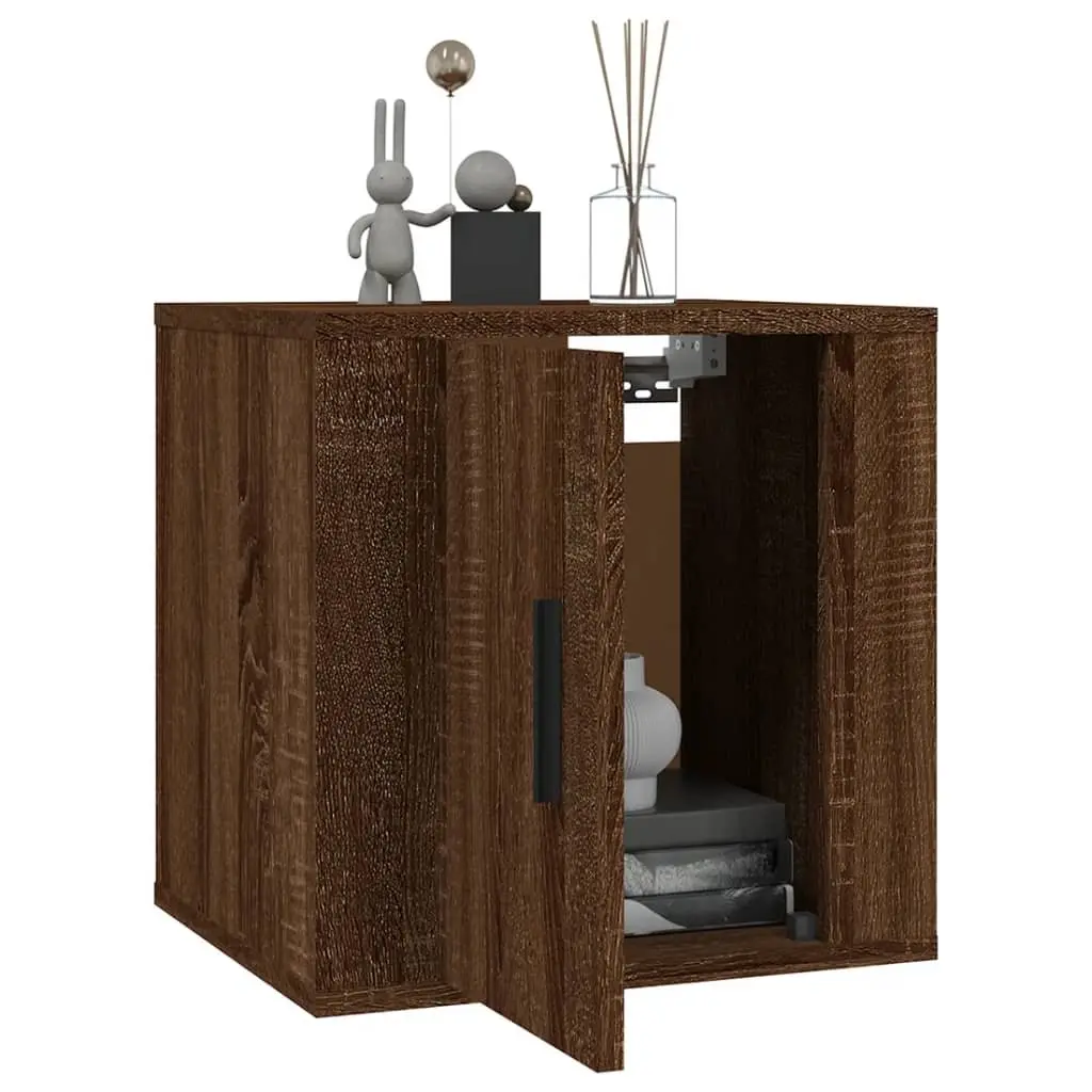 Wall Mounted TV Cabinet Engineered Wood 40 x 34.5 x 40 cm Brown Oak 2 Piece