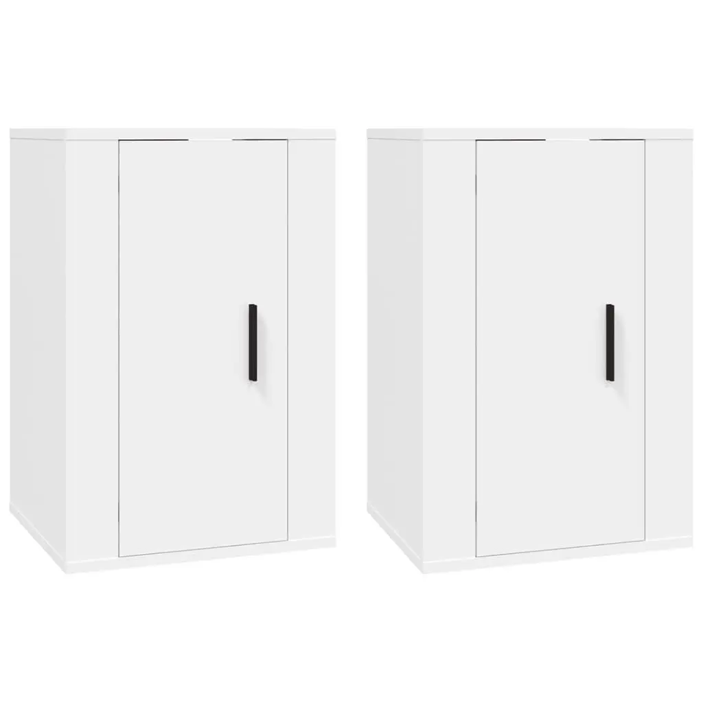 Wall Mounted TV Cabinet Engineered Wood 40x34.5x60 cm White Storage Unit