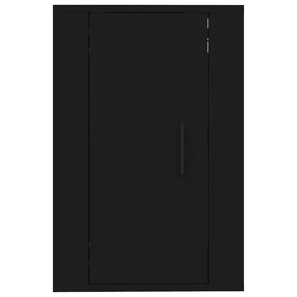 Black Wall Mounted TV Cabinet with Two Compartments